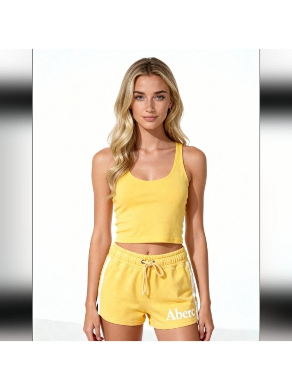 Abercrombie & Fitch Yellow Fleece Y2K Athletic Shorts